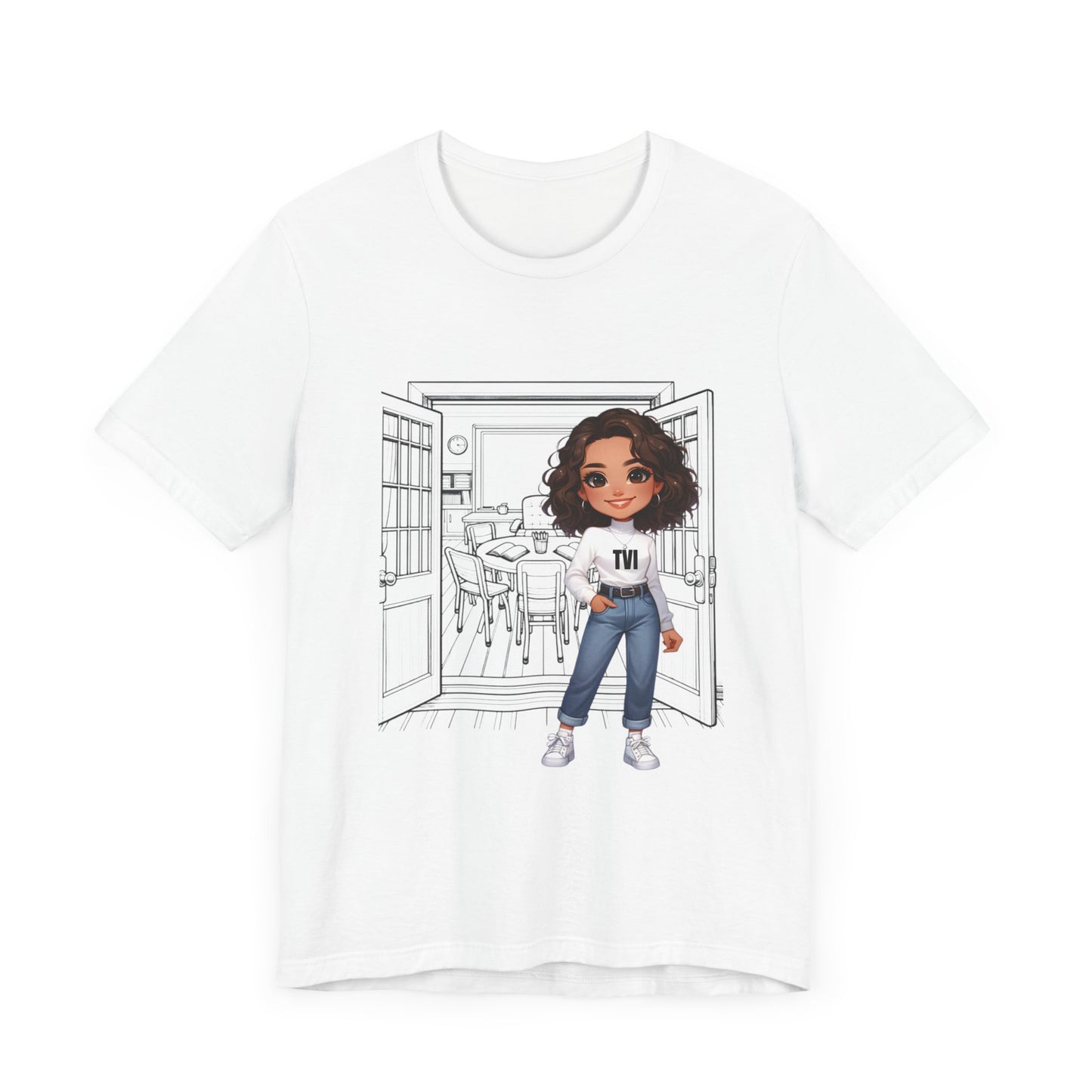 TVI (Teacher of the Visually Impaired), brunette, Jersey Short Sleeve Tee