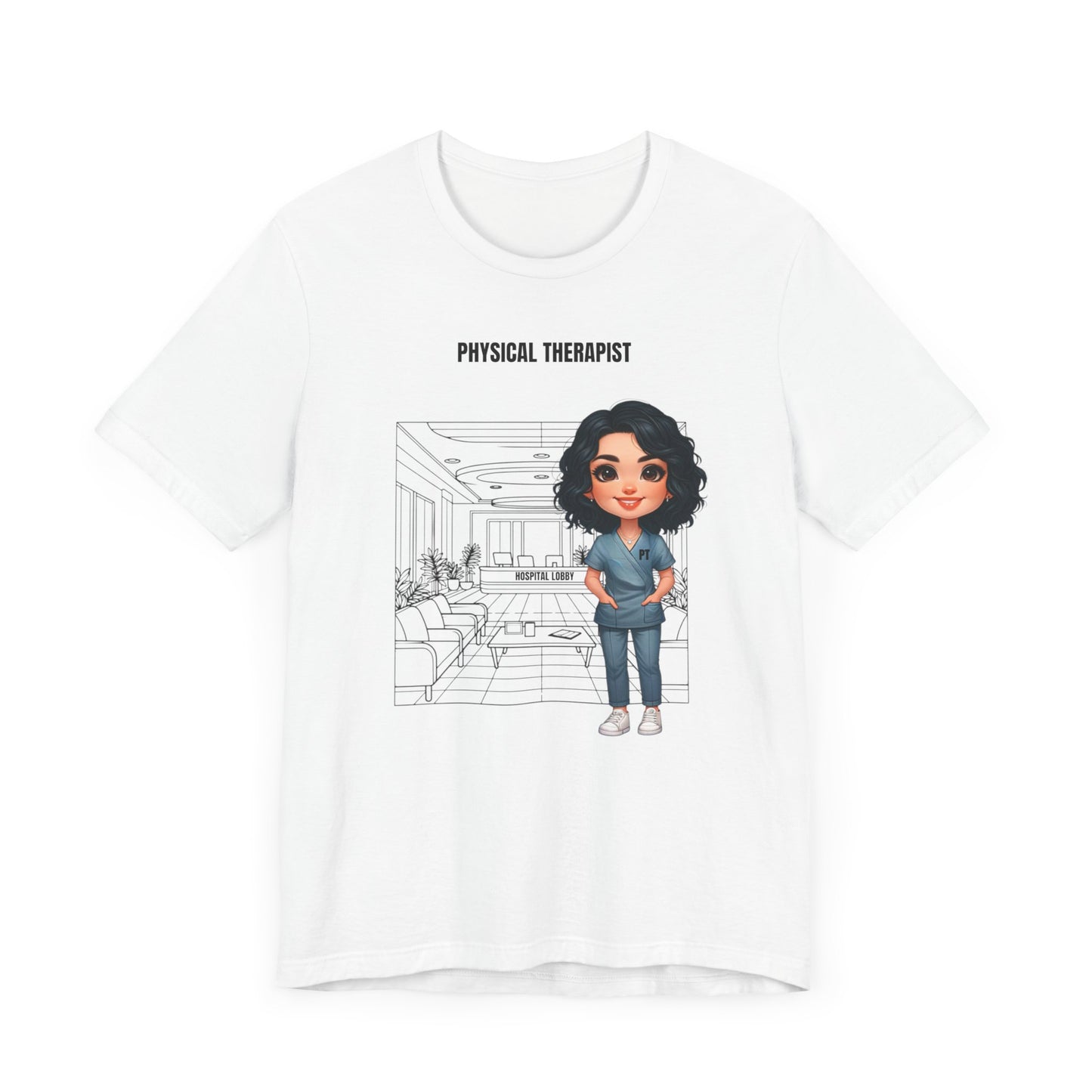 PT Caricature-hospital, (black hair) Jersey Short Sleeve Tee