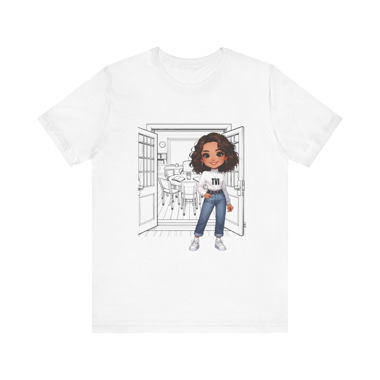 TVI (Teacher of the Visually Impaired), brunette, Jersey Short Sleeve Tee