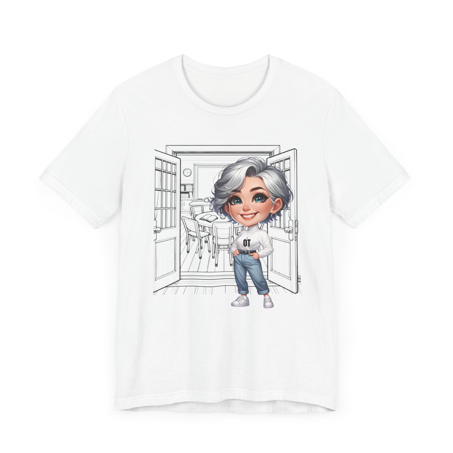 OT school, (gray hair) Jersey Short Sleeve Tee