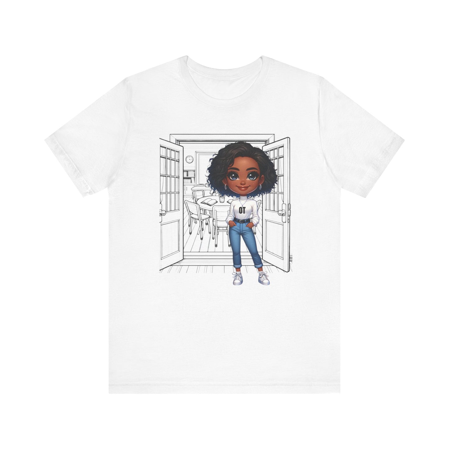 OT school, (BL, black hair) Jersey Short Sleeve Tee