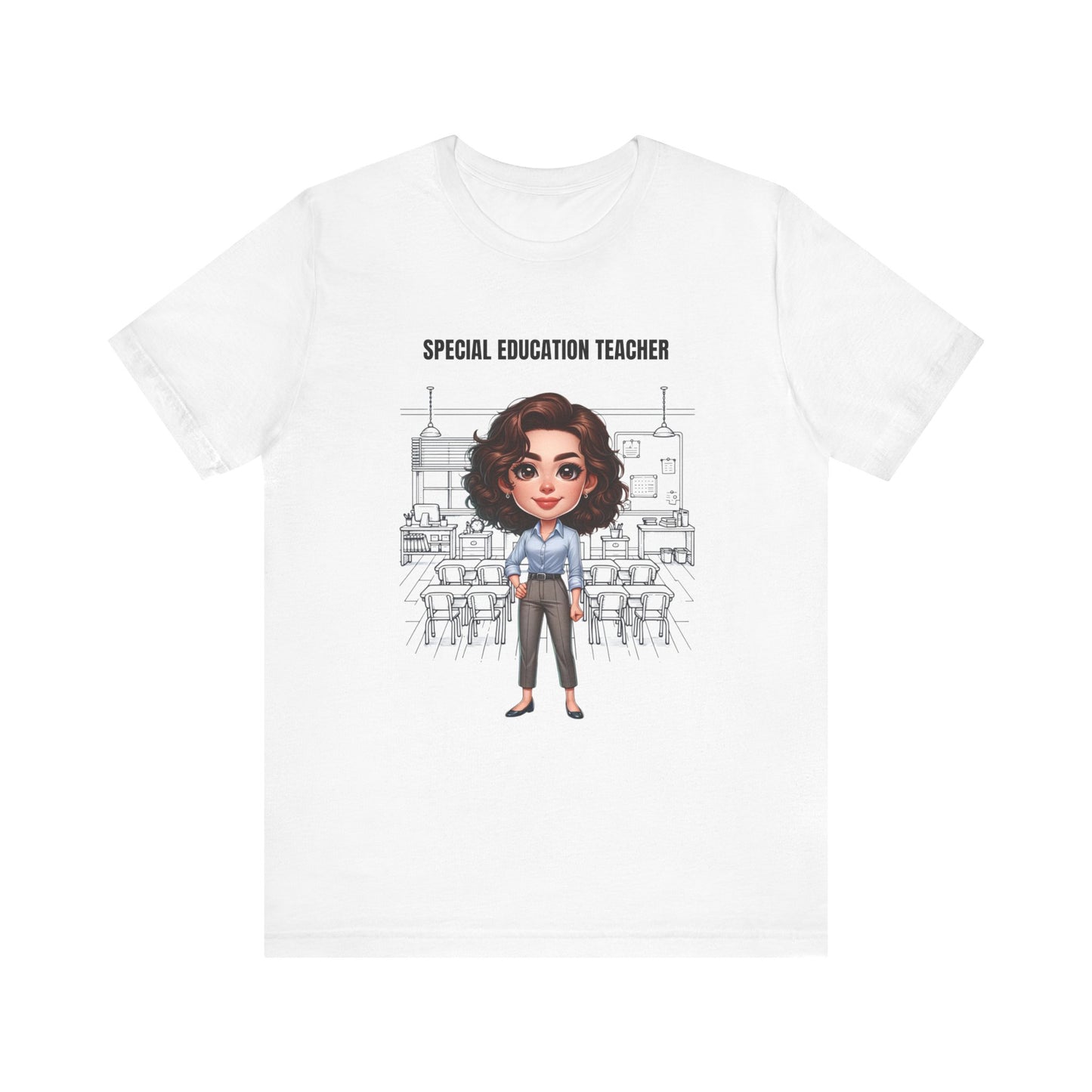 SPED (Special Education Teacher), brown hair, Unisex Jersey Short Sleeve Tee