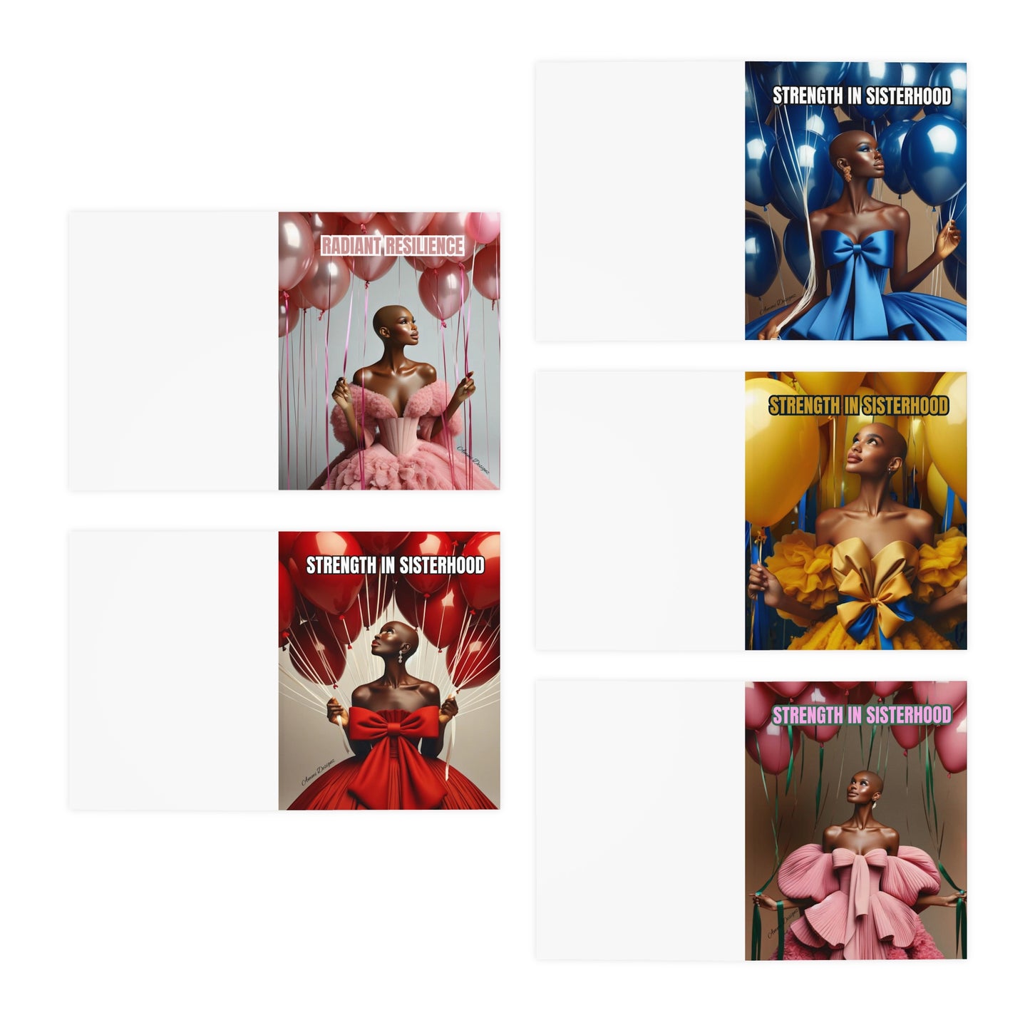 Vibrant Victory- Sorority-Inspired Cancer Survivor Greeting Card Asst. (5-Pack)
