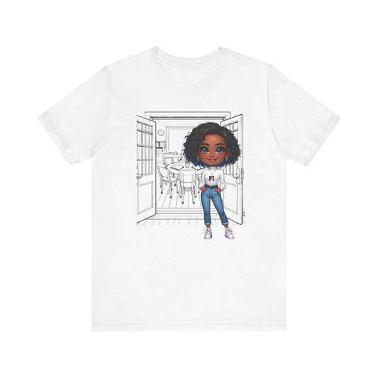 PT Caricature-school, (BL, black hair) Jersey Short Sleeve Tee