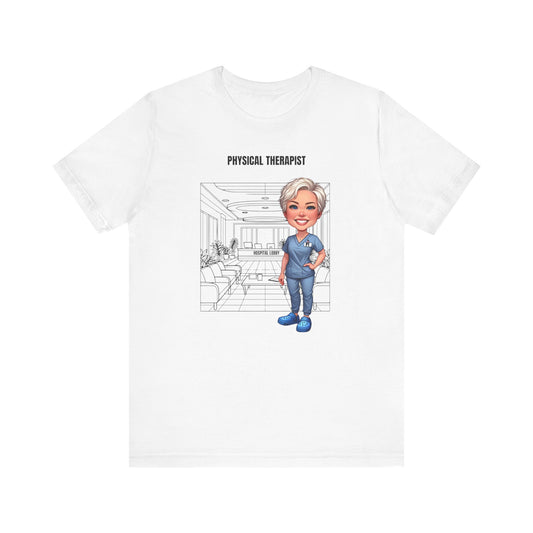 PT Caricature-hospital, (pixie cut) Jersey Short Sleeve Tee