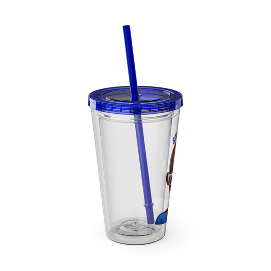 Soror Vibes b/w Sunsplash Tumbler with Straw, 16oz