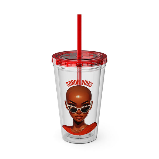 Soror Vibes r/w Sunsplash Tumbler with Straw, 16oz