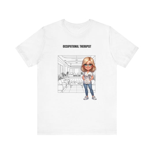 OT hospital, (blonde hair, glasses) Jersey Short Sleeve Tee