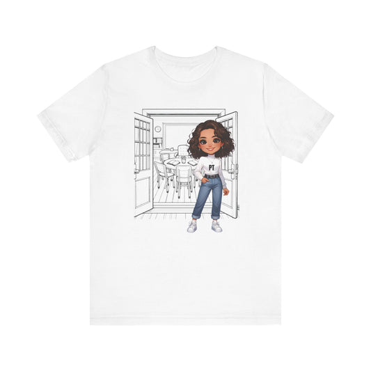 PT Caricature-school, (brown hair) Jersey Short Sleeve Tee