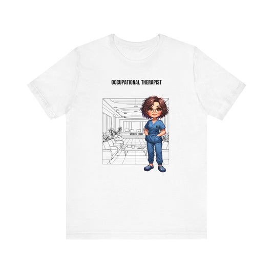 OT hospital, (brown hair, glasses) Jersey Short Sleeve Tee