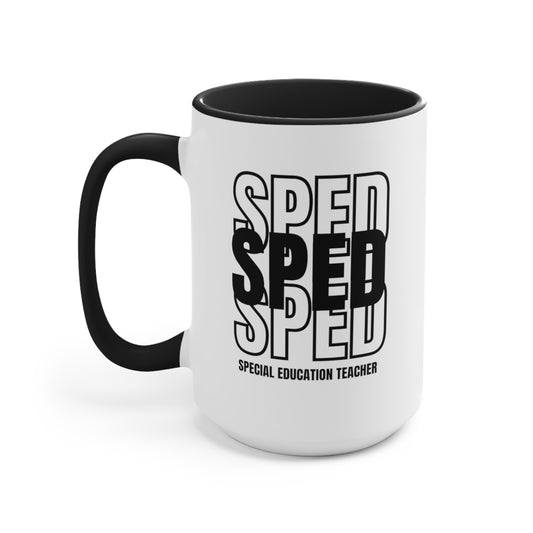 SPED "Triple Text" Accent Mugs