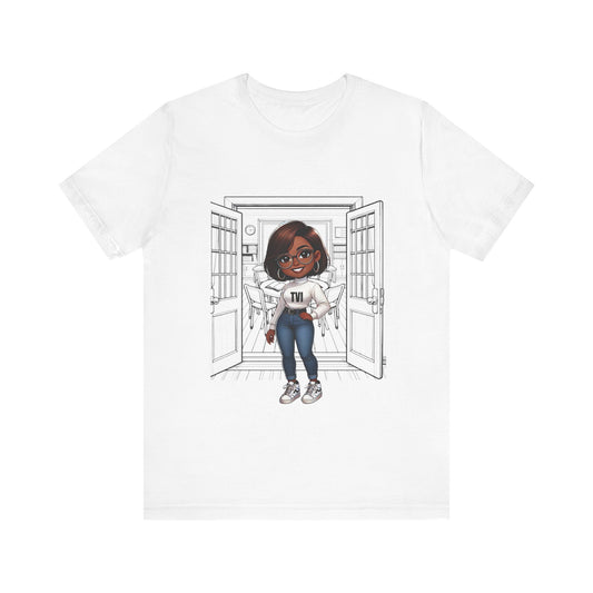 TVI (Teacher of the Visually Impaired), bl/brown, Jersey Short Sleeve Tee