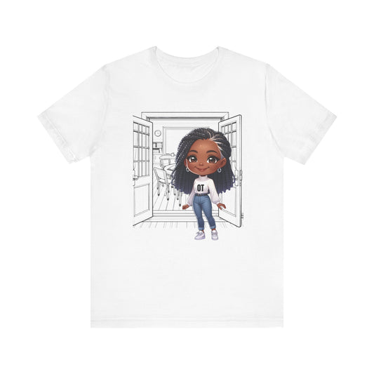 OT school, (BL, gray & black braids) Jersey Short Sleeve Tee