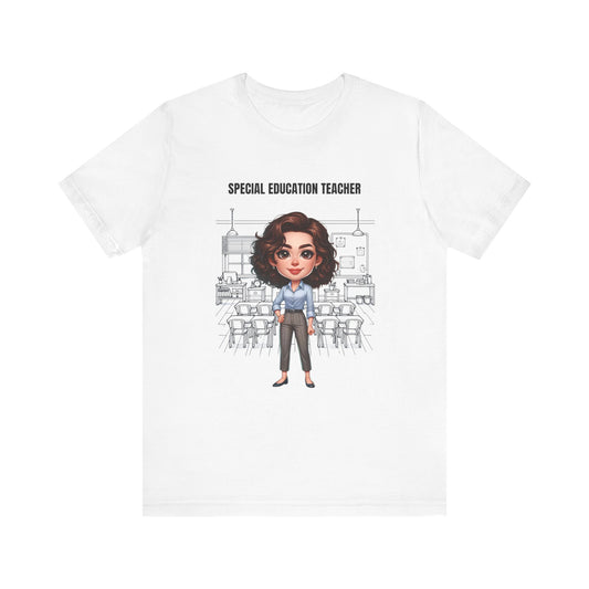 SPED (Special Education Teacher), brown hair, Unisex Jersey Short Sleeve Tee