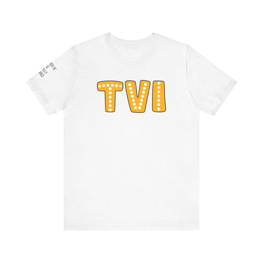 TVI (Teacher of the Hearing Impaired), "Letters" Jersey Short Sleeve Tee