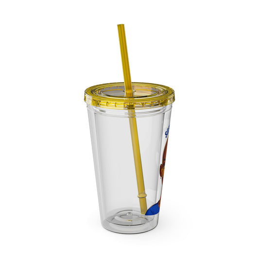 Soror Vibes b/g Sunsplash Tumbler with Straw, 16oz