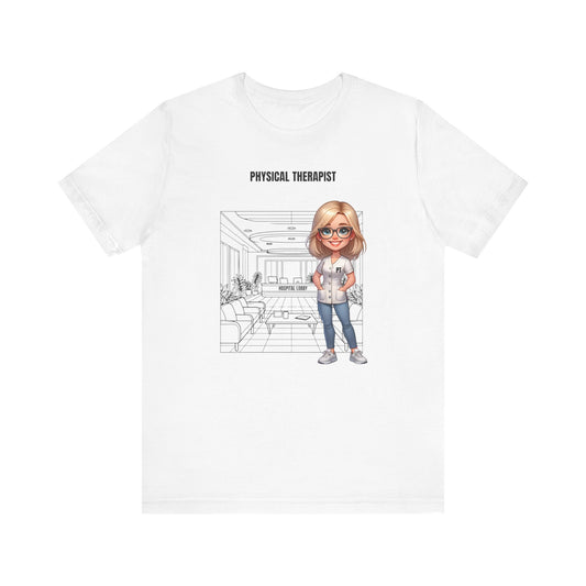 PT Caricature-hospital, (blonde hair, glasses) Jersey Short Sleeve Tee
