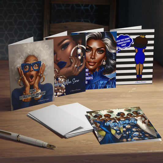 Multi-Design Greek-Inspired Greeting Cards (5-Pack) b/w