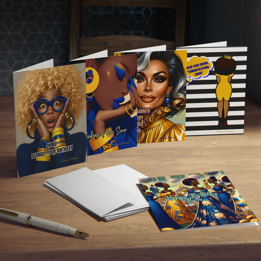 Multi-Design Greek-Inspired Greeting Cards (5-Pack) b/g